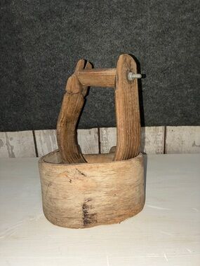 Source Unknown Natural Brown Wooden Stirrup Accent